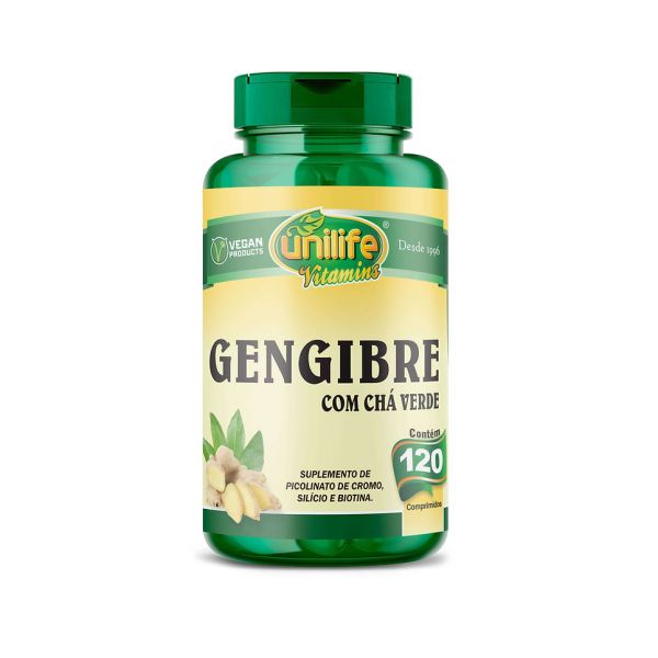 Gengibre com Chá Verde em comprimidos 550 mg - 120 cps | Unilife