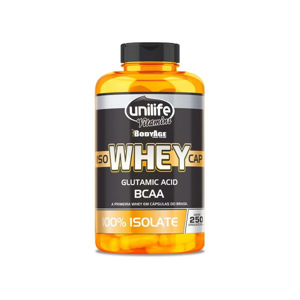 Whey Protein Isolada - IsoWheyCap em cápsulas 550 mg 250 CPS  | Unilife