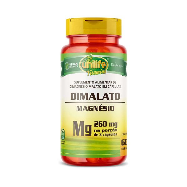 Magnésio Dimalato em cápsulas 260 mg | Unilife