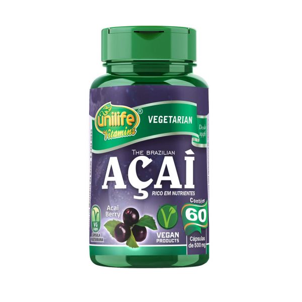 Açaí em cápsulas 500 mg 60 CPS