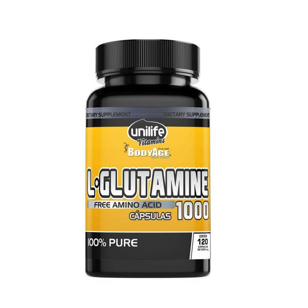 Glutamina - L-Glutamine em cápsulas - 60 cps - 1000 mg | Unilife